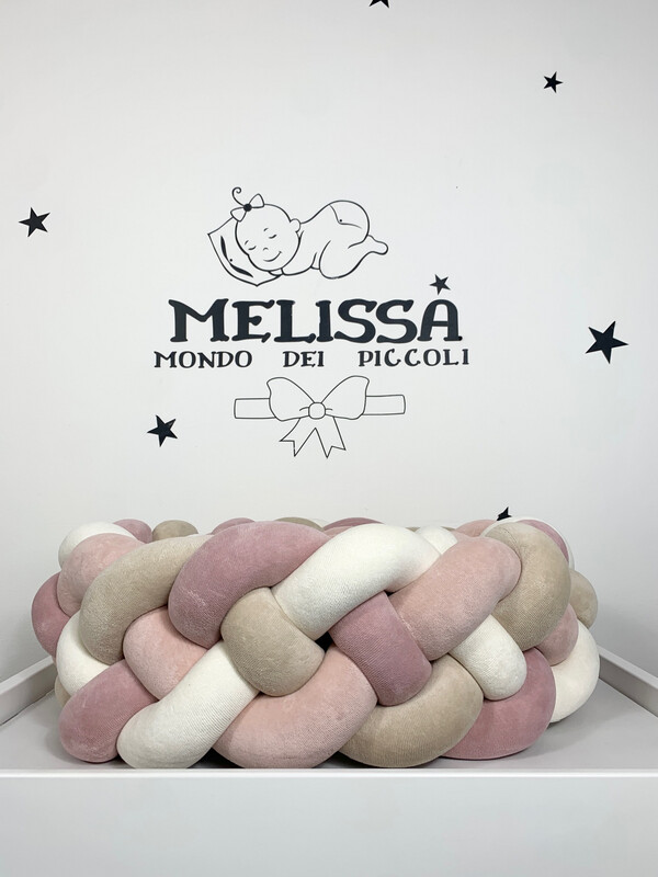 Treccia “Francese” Rosa Cipria Scura- Rosa Antico-Panna- Beige