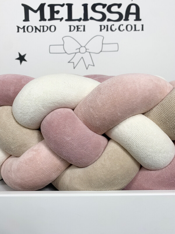 Treccia “Francese” Rosa Cipria Scura- Rosa Antico-Panna- Beige
