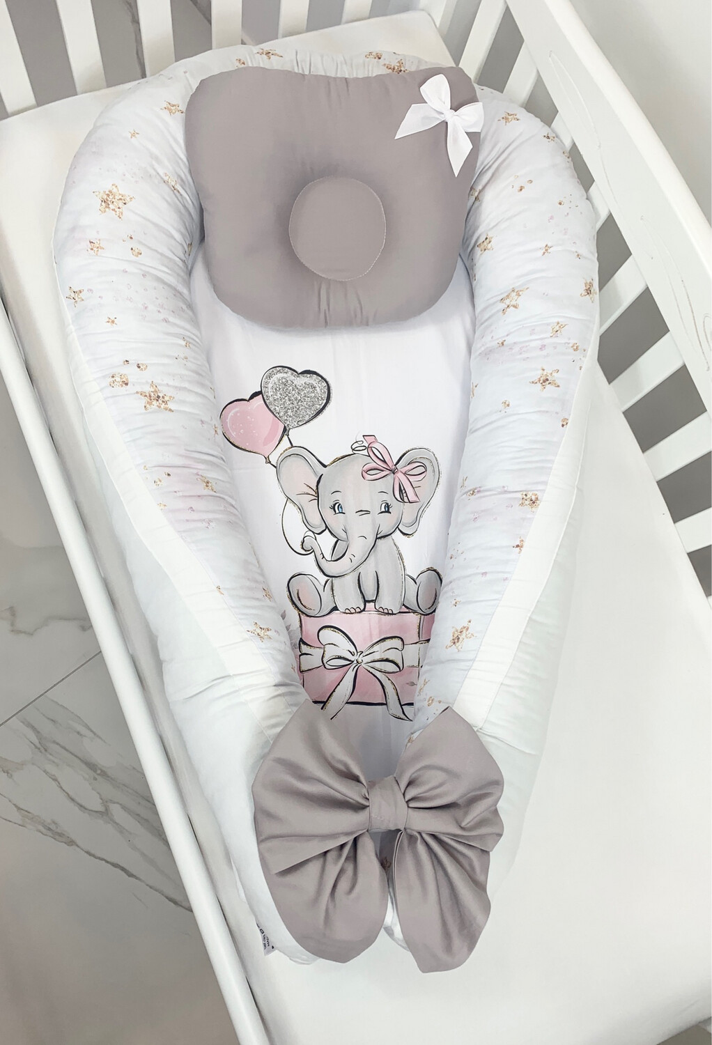 Riduttore Lettino Elefante +Cuscino Anatomico ( materasso sfoderabile)
