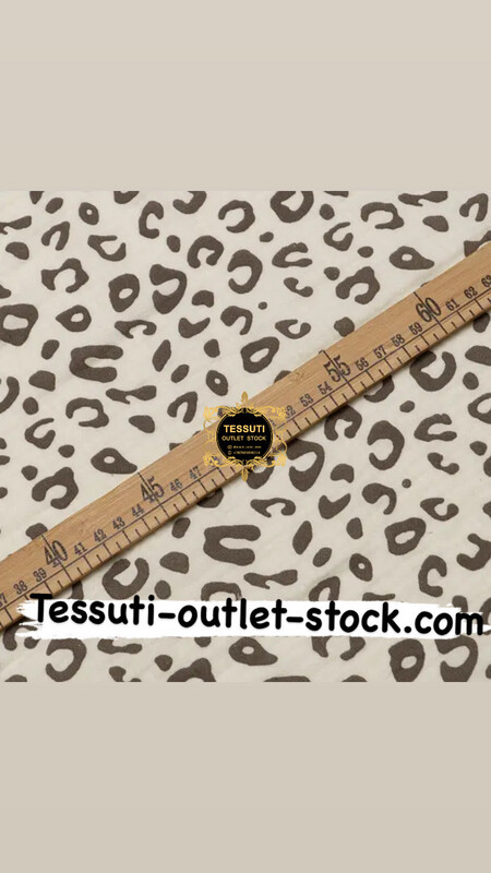 Tessuto Mussola doppia garza “Leopardo” su sfondo beige, larghezza 135 cm. МС-D-0592
