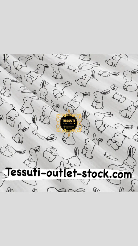Tessuto Mussola doppia garza “ Coniglietti “ su sfondo bianco. МС-D-0569 