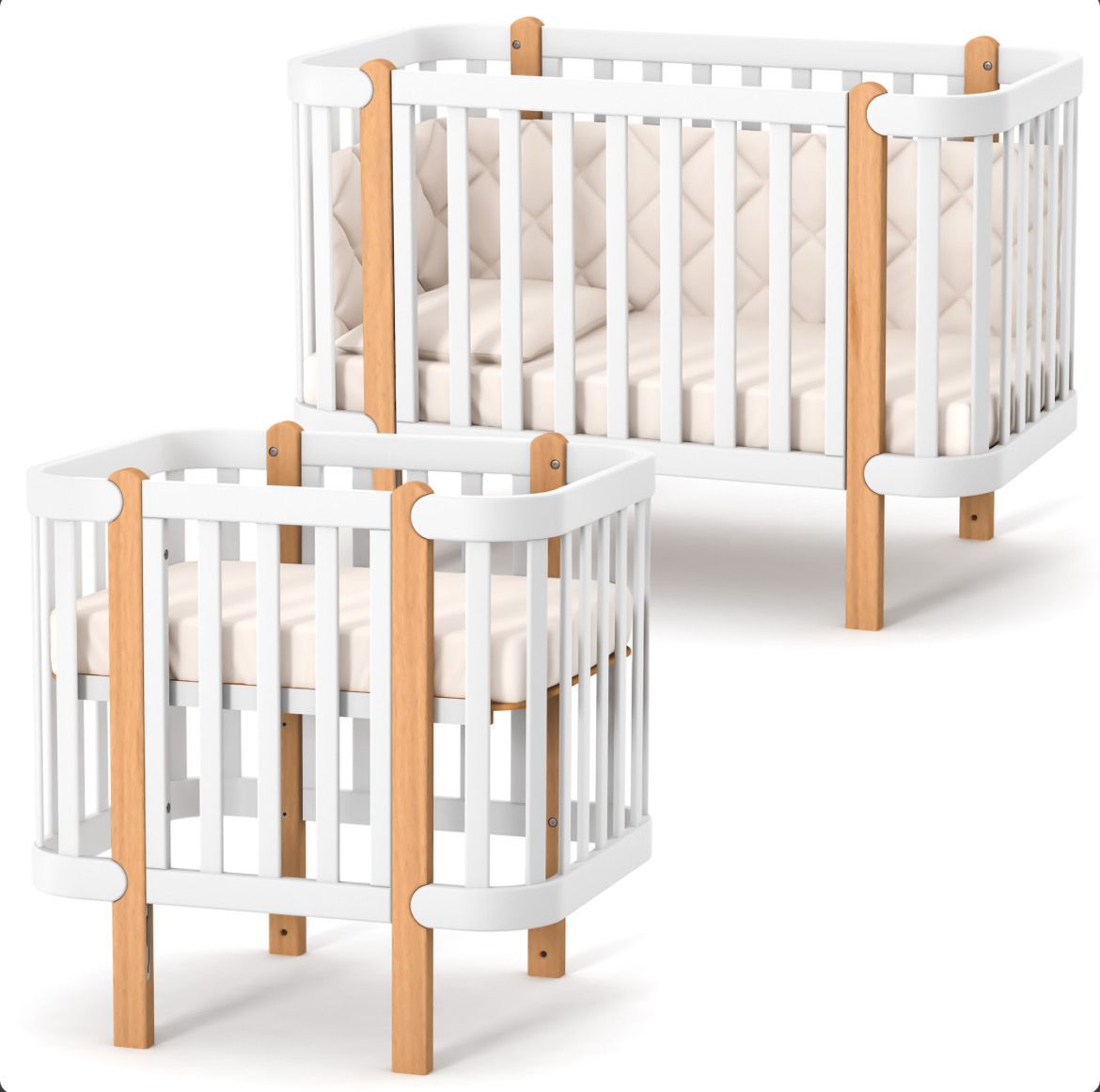 Lettino Monaco Bianco-Legno Naturale 