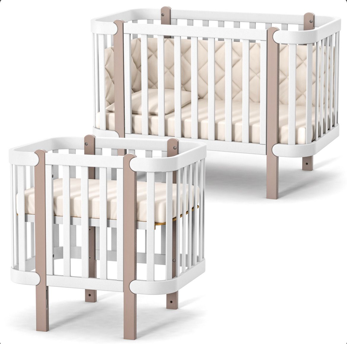 Lettino Monaco Bianco-Cappuccino