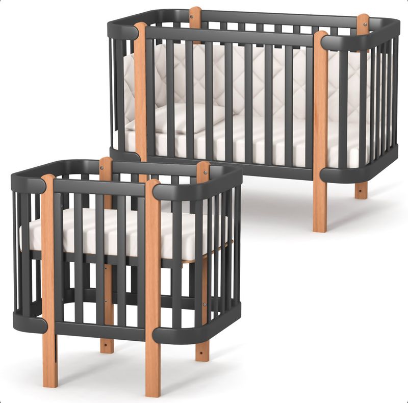 Lettino Monaco Grigio -Legno Naturale