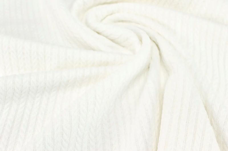 Tessuto di Cotone “Treccia“ colore Bianco № ТФ-030 