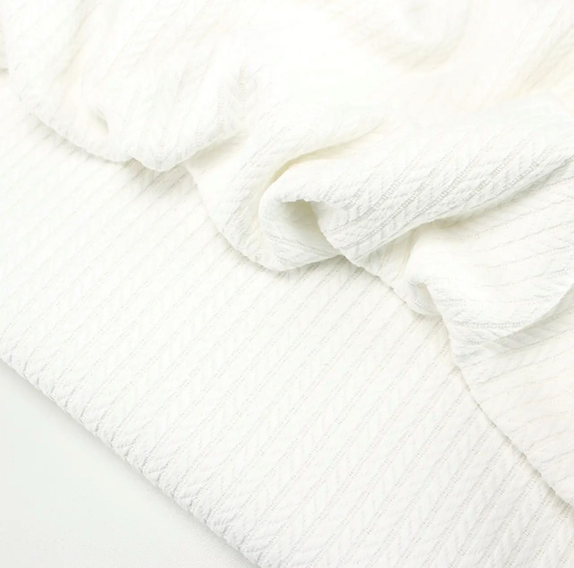 Tessuto di Cotone “Treccia“ colore Bianco № ТФ-030 