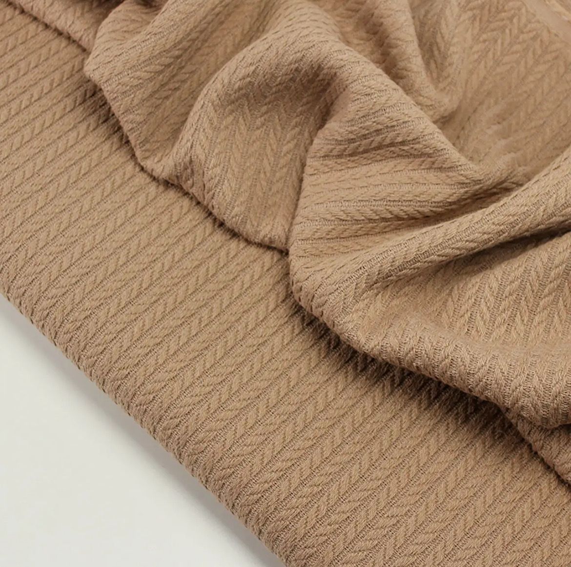 Tessuto di Cotone “Treccia” colore Caramello Scuro № ТФ-09