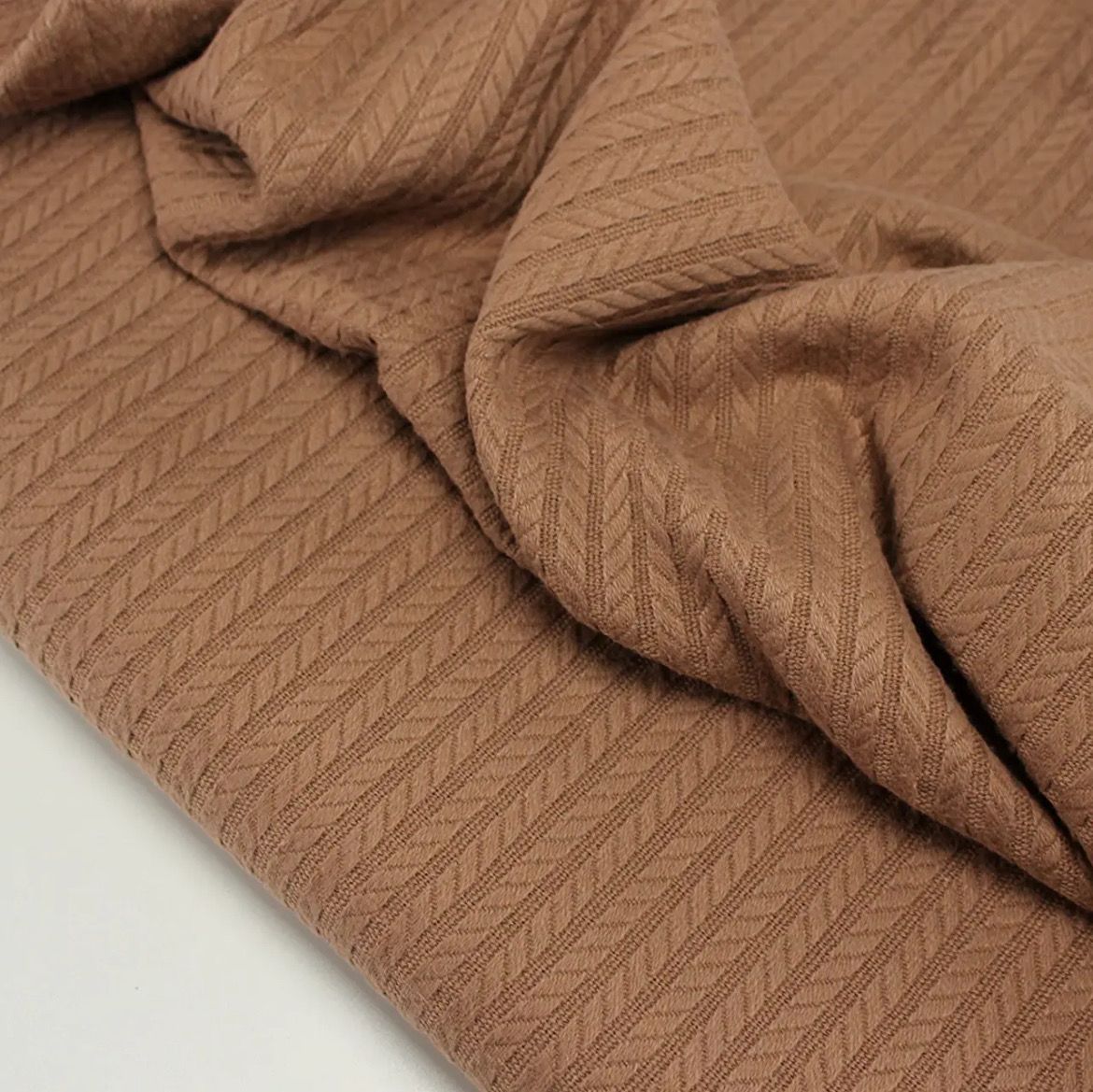 Tessuto di Cotone “Treccia” colore Cioccolata Calda № ТФ-046