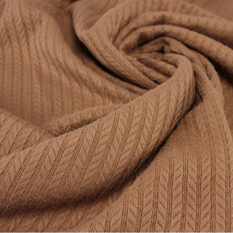 Tessuto di Cotone “Treccia” colore Cioccolata Calda № ТФ-046