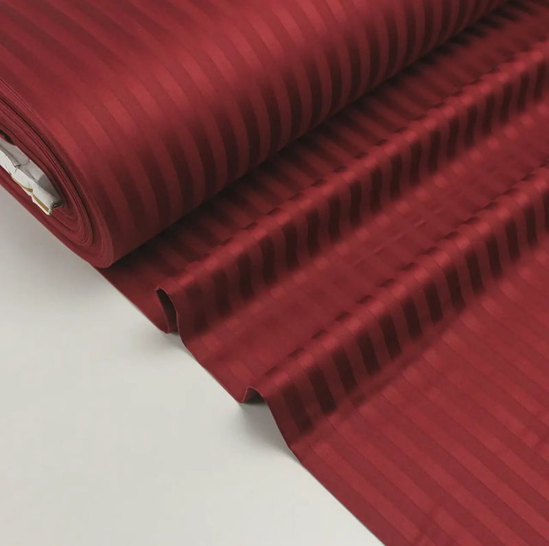 Tessuto di Cotone “Striscia” 1*1 cm Colore Bordò Larghezza 240cm № SB-2022 
