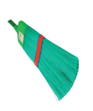 Brosserie : balai voirie plastique en vert pour tout l'ensemble
