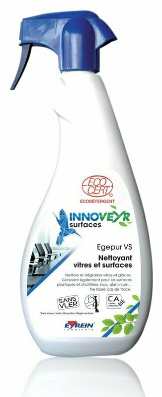 Mobilier et surfaces : produit ECOCERT EGEPUR VS nettoyant vitres et surfaces