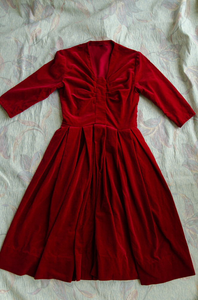 Red velvet dress S/XS