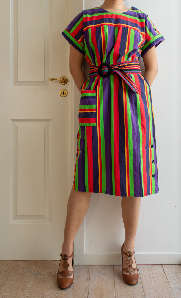 70s cotton dress L