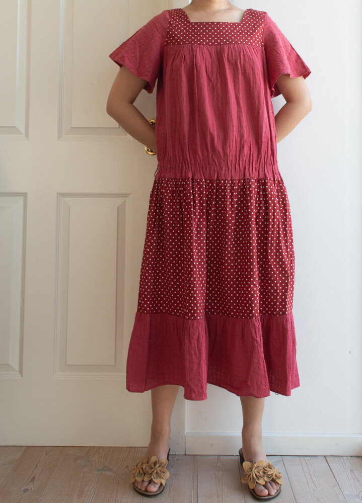Red cotton dress M/L