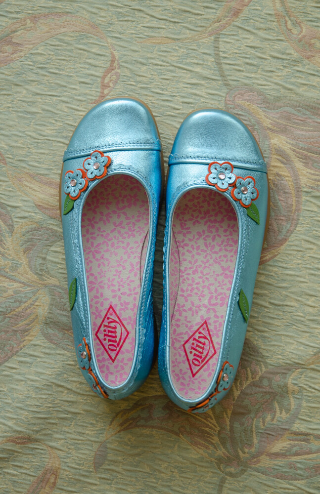 Glittery blue Oilily shoes