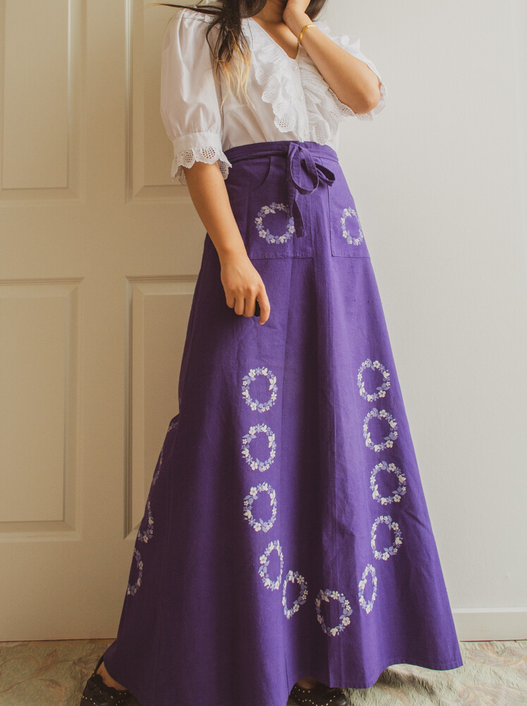 70s cotton maxi skirt
