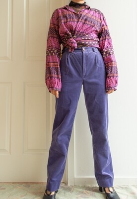 Purple velvet pants S/XS