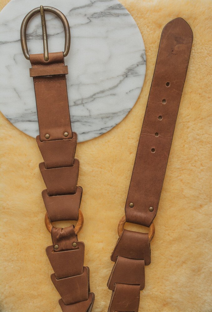 Brown leather belt