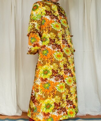 Vintage flower housecoat M