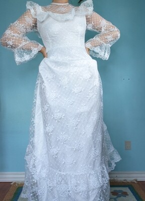 80s/90s wedding dress S/XS