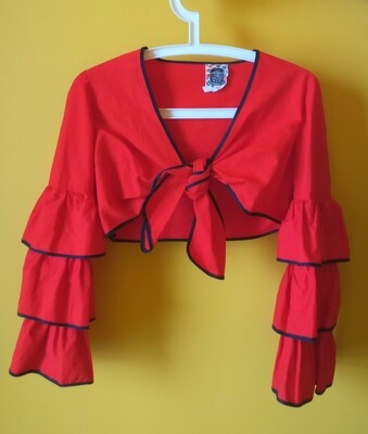 Red ruffle cropped top S