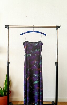 Purple mesh open waist dress M
