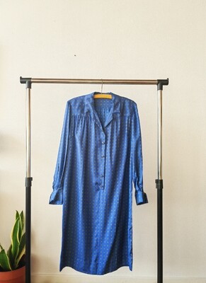 Dark blue retro dress with belt M/L