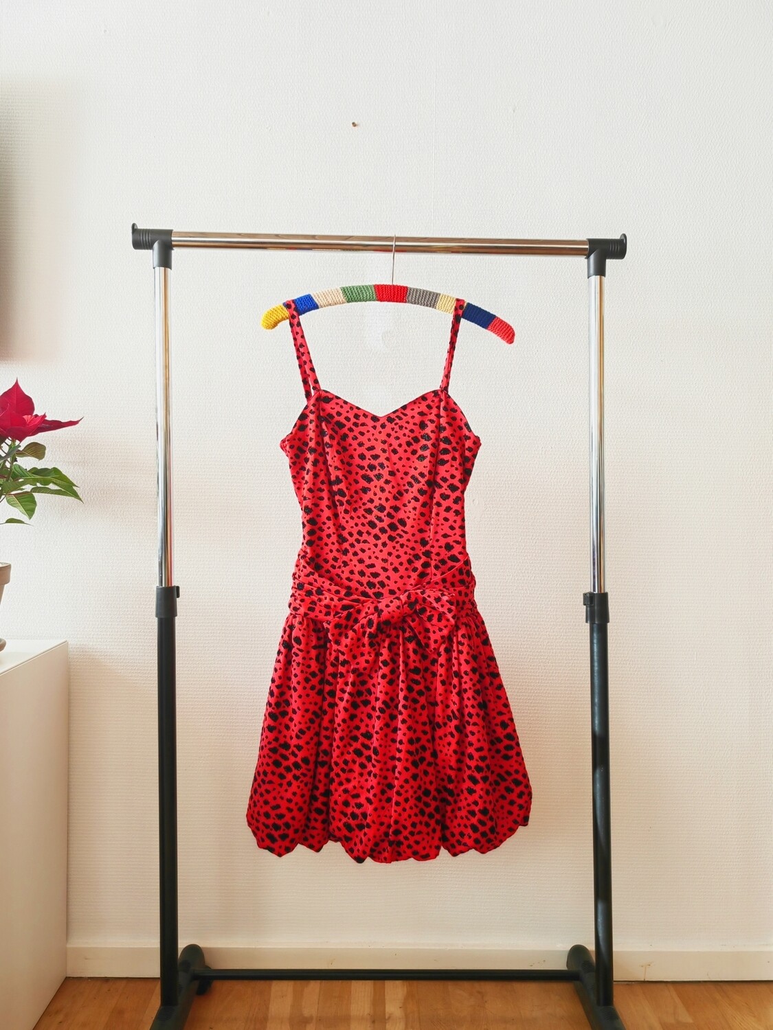 80s Red Party Dress M