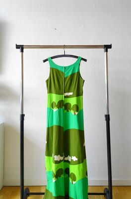 60S/70S Green Maxi Dress XS