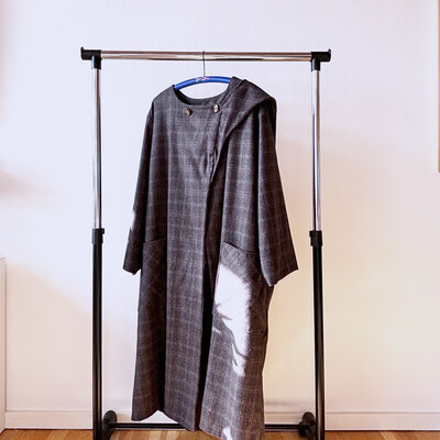 Elegant Grey Long Coat L/XL