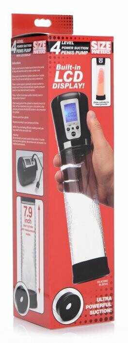 Size Matters 4 Level Power Suction Penis Pump With Built-in Display