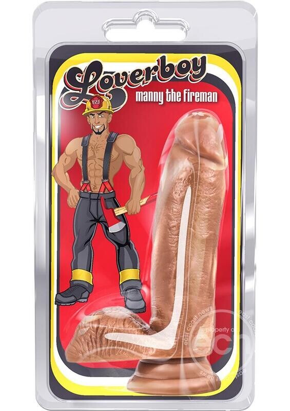Loverboy Manny The Fireman Dildo With Balls 7in - Caramel