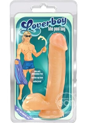 Loverboy The Pool Boy Dildo With Balls 7in - Vanilla