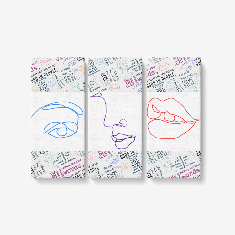 SEX APPEAL 3 Piece Canvas Wall Art for Living Room BY MAKIRI - Framed Ready to Hang 3x8&quot;x18&quot;