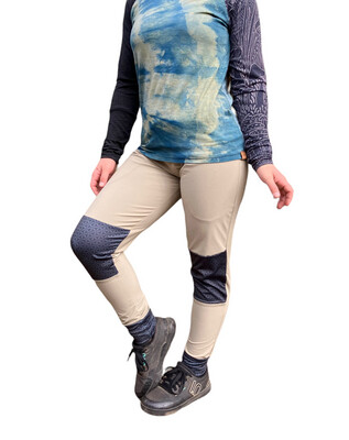 Women's Tech Pants :: Light Weight Four Way Stretch :: Waterproof Breathable DWR :: Sacred Geometry Details :: Quinoa