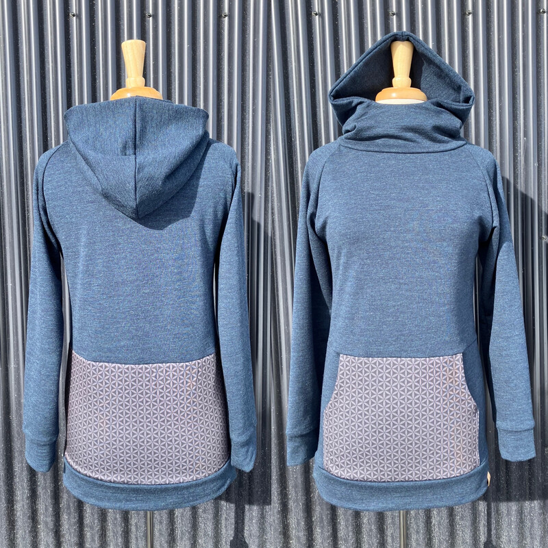 Solstice Hoodie :: Merino Wool Fleece :: Flower Of Life :: Women's Small