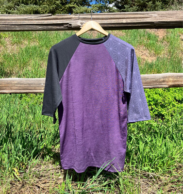Men's Small :: Plant Dyed Merino 3/4 Sleeve MTB Jersey :: One Of A Kind :: Asanoha Sacred Geometry
