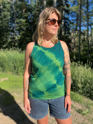 Women's Large :: High Climber Merino Racerback Tank Top :: Plant Dyed + Air Vent Backing