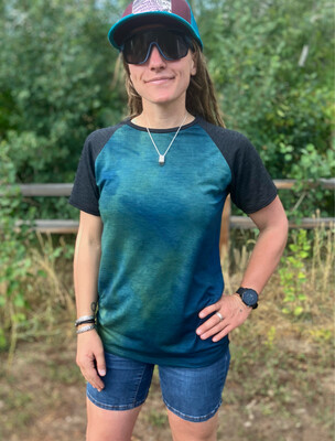 Women's Small :: Plant Dyed Merino Short Sleeve MTB Jersey :: One Of A Kind :: Light Weight