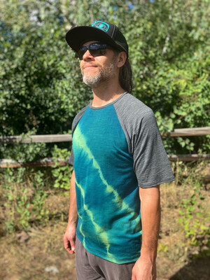 Men's Medium :: Plant Dyed Merino Short Sleeve MTB Jersey :: One Of A Kind :: Light Weight + Air Vent Backing