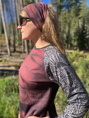 Women's Medium :: Mushroom Merino Long Sleeve Jersey :: Plant Dyed :: Air Vent Backing :: One Of A Kind