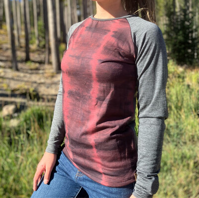 Women's XS :: Merino Long Sleeve Jersey :: Plant Dyed :: Air Vent Backing :: One Of A Kind