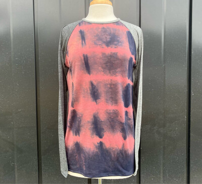 Women's Large :: Tie Dyed Merino Long Sleeve MTB Jersey :: Plant Dyed :: Air Vent Backing :: One Of A Kind