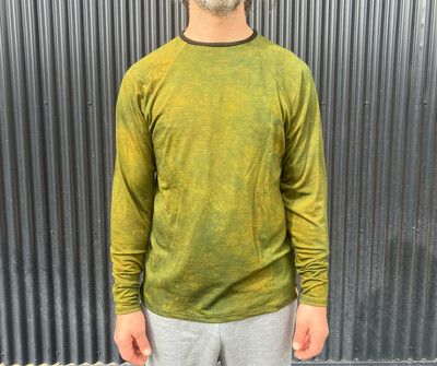 Men's Medium :: Plant Dyed Merino Wool Long Sleeve MTB Jersey :: One Of A Kind