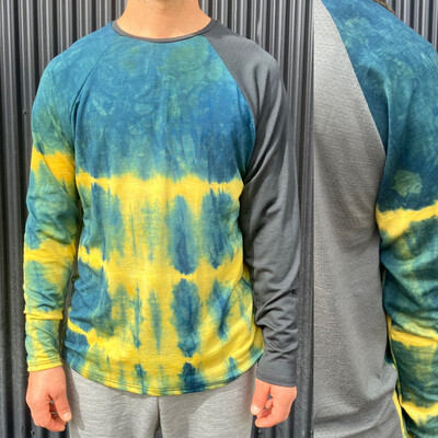 Men's Large :: Plant Dyed Merino Wool Long Sleeve MTB Jersey :: Air Vent Backing :: One Of A Kind