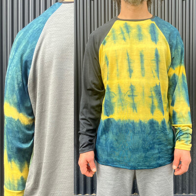 Men's XL :: Plant Dyed Merino Wool Long Sleeve MTB Jersey :: Air Vent Backing :: One Of A Kind