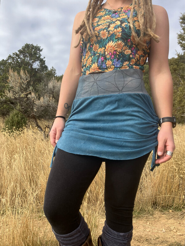 Plant Dyed :: Everyday Hemp Cinch Mini Skirt :: Seed Of Life :: Size Medium