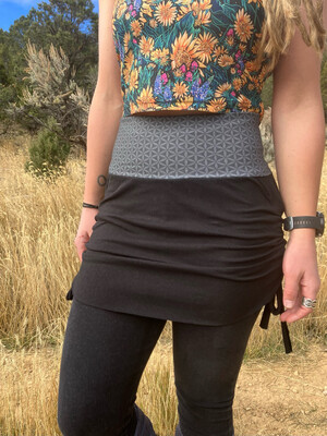 Custom Made To Order :: Everyday Hemp Cinch Mini Skirt :: Pick Your Pattern :: Sacred Geometry