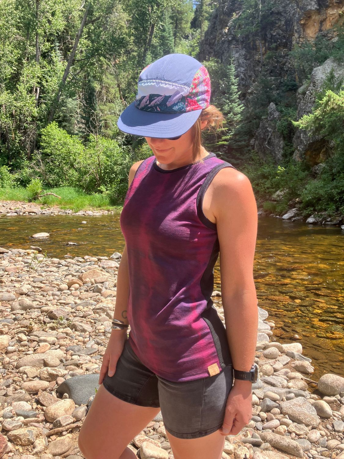Women's Small :: Plant Dyed Merino Muscle Tank :: Air Vent Backing :: One Of A Kind
